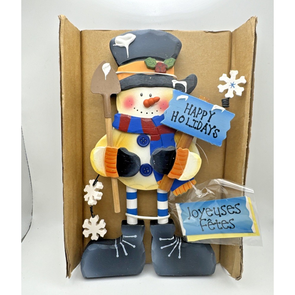 Avon Holiday Standees Snowman Figurine | 2004 Wooden Christmas Decor New‎ in Box
